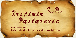 Krstimir Maslarević vizit kartica